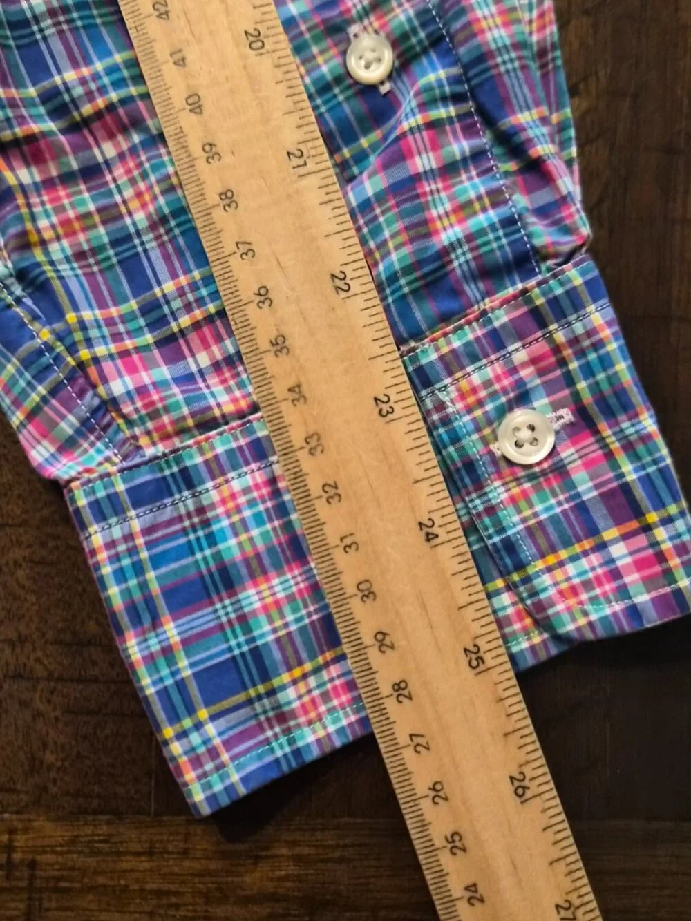 Polo Ralph Lauren Shirt Men Large Check Plaid Long Sleeve Green Pony Logo G810